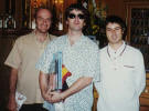 Oskar e Naska con Noel Gallagher a Milano, nel luglio 1998